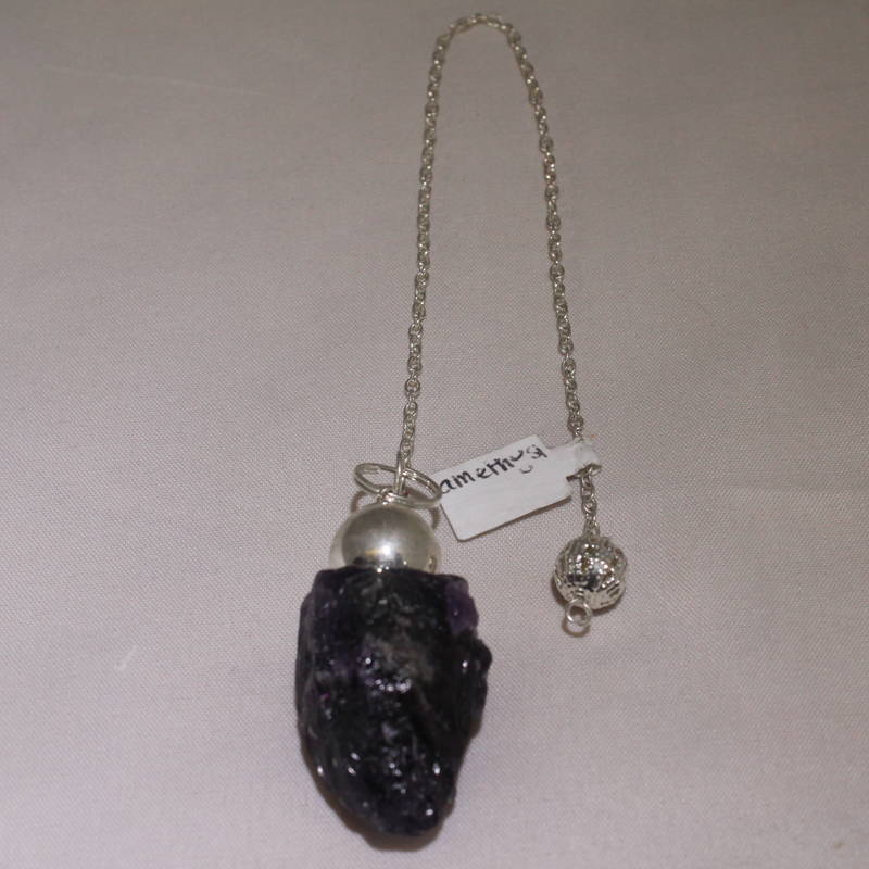 Amethyst  (natural) Pendulum with Charm