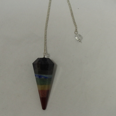 Chakra-Multi Layer (Hexagonal) Pendulum with silver ball at end of chain