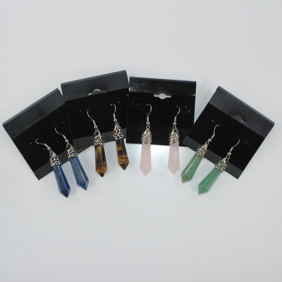 Terminated Tapered Pendant Crystal Earrings