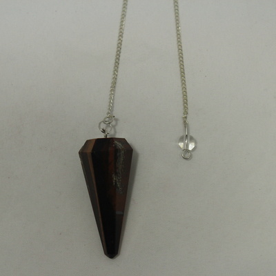 Tiger Eye (hexagonal) Pendulum with silver ball at the end of chain