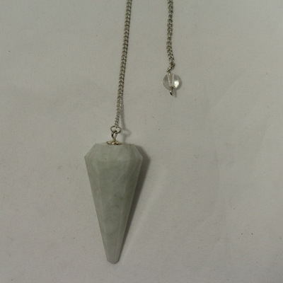 Amazonite  (hexagonal) Pendulum with silver ball at the end of the chain