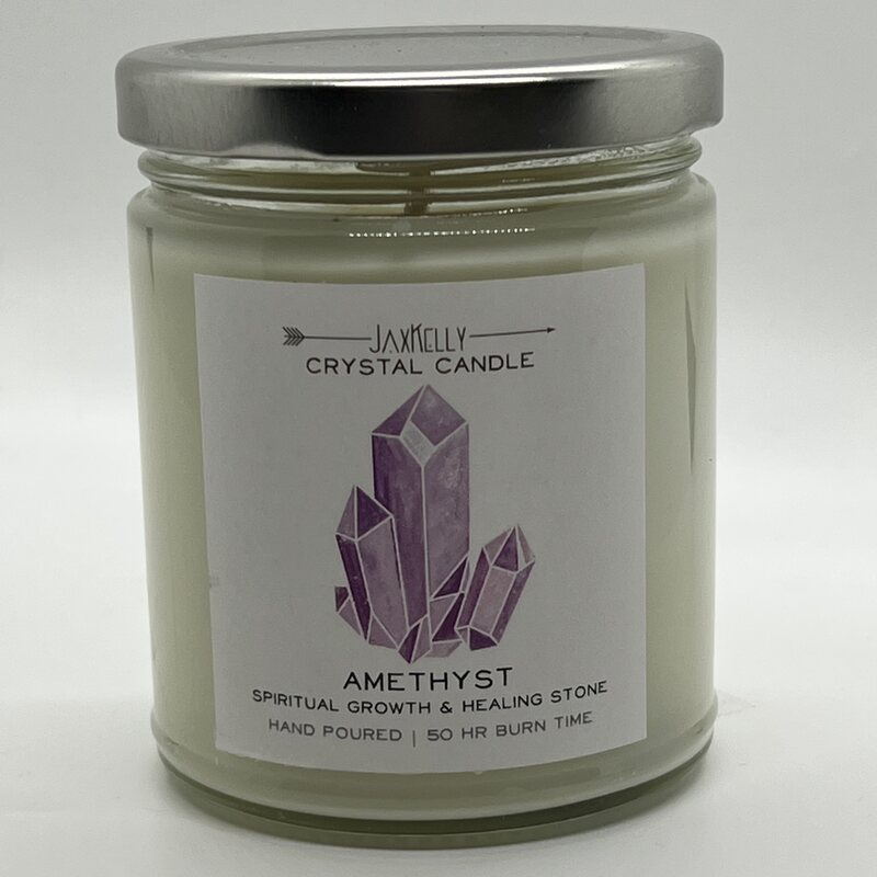Amethyst Crystal Candle Jar - Spiritual Growth & Healing