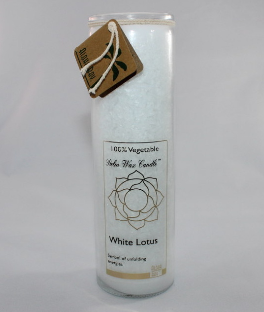 White Lotus Candle- Jar 8" Tall